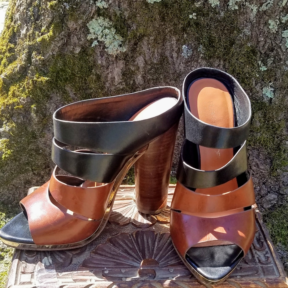 Rebecca Minkoff Mules Sandals 4" Stacked Heels